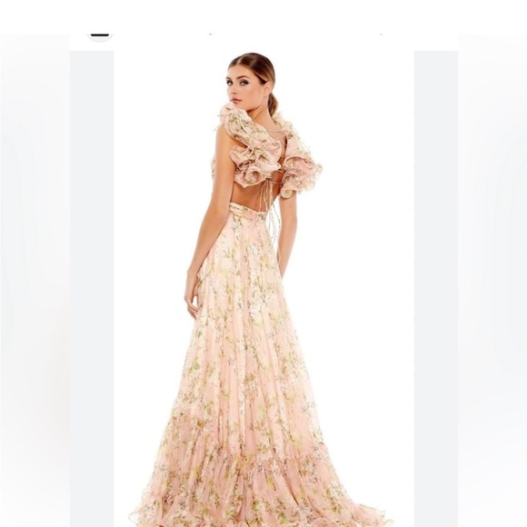 Mac Duggal Dresses & Skirts - NWT Mac Duggal RUFFLE TIERED FLORAL CUT-OUT CHIFFON GOWN Dress 67803 Sz 10 Prom